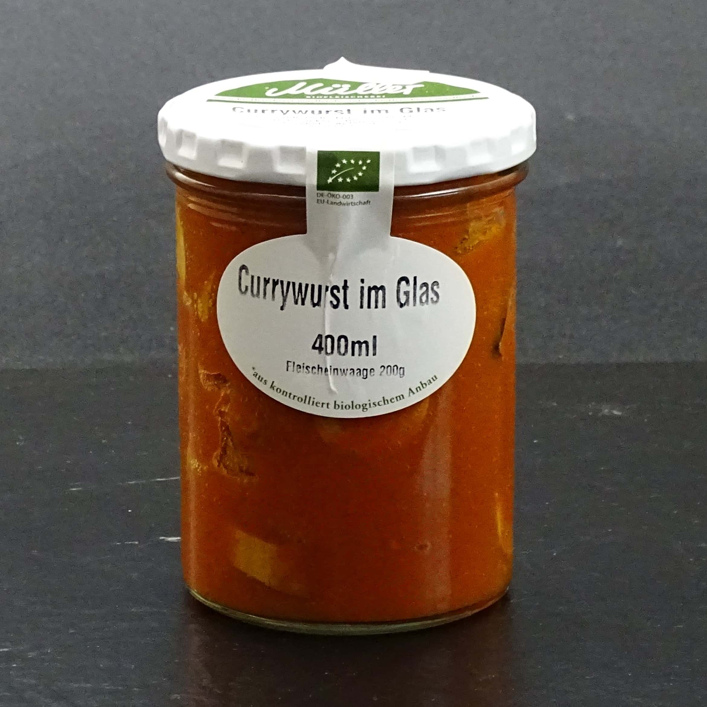 Currywurst im Glas Bio