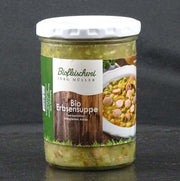 Erbsensuppe im Glas Bio