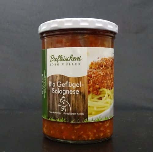 Geflügel-Bolognese im Glas Bio