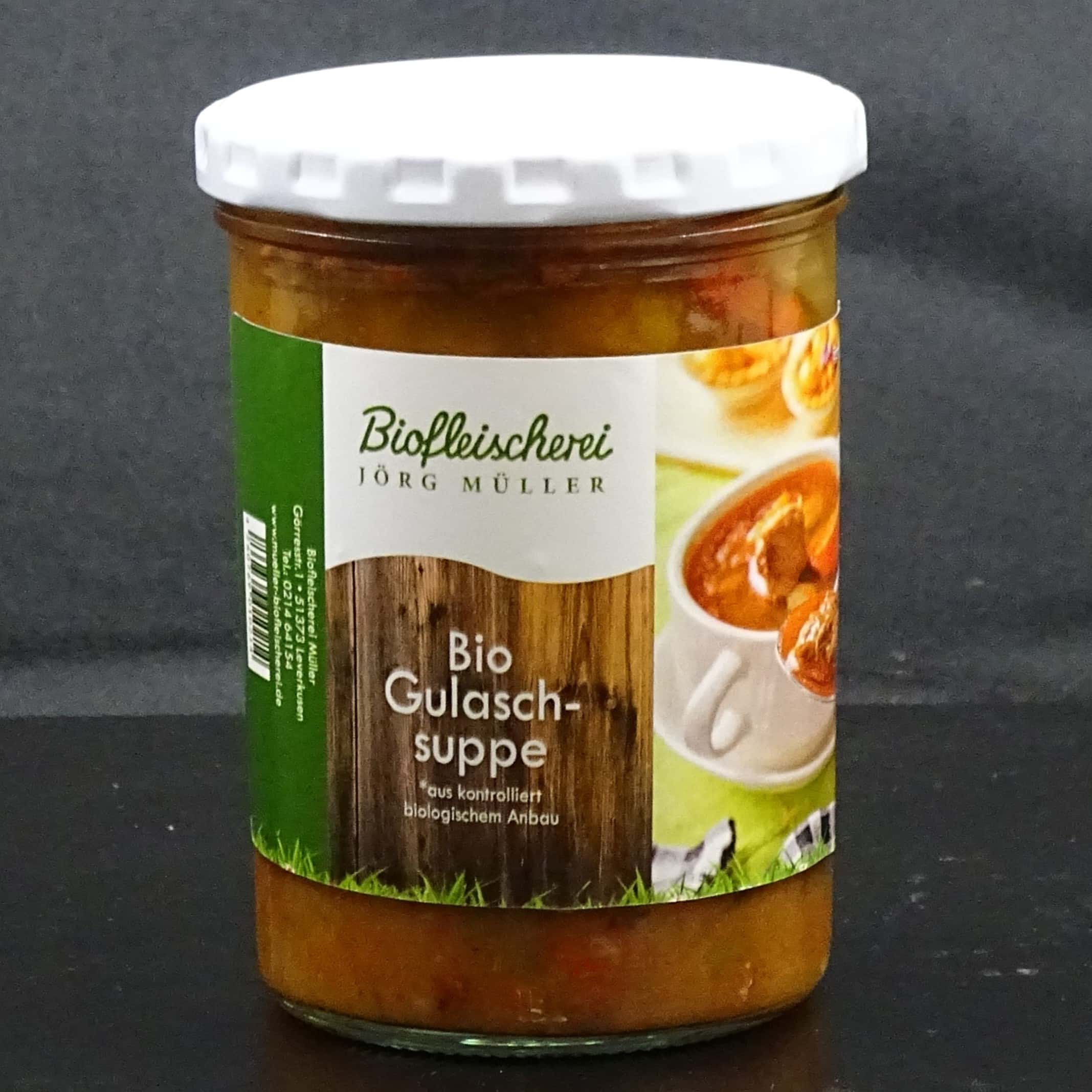 Gulaschsuppe im Glas Bio