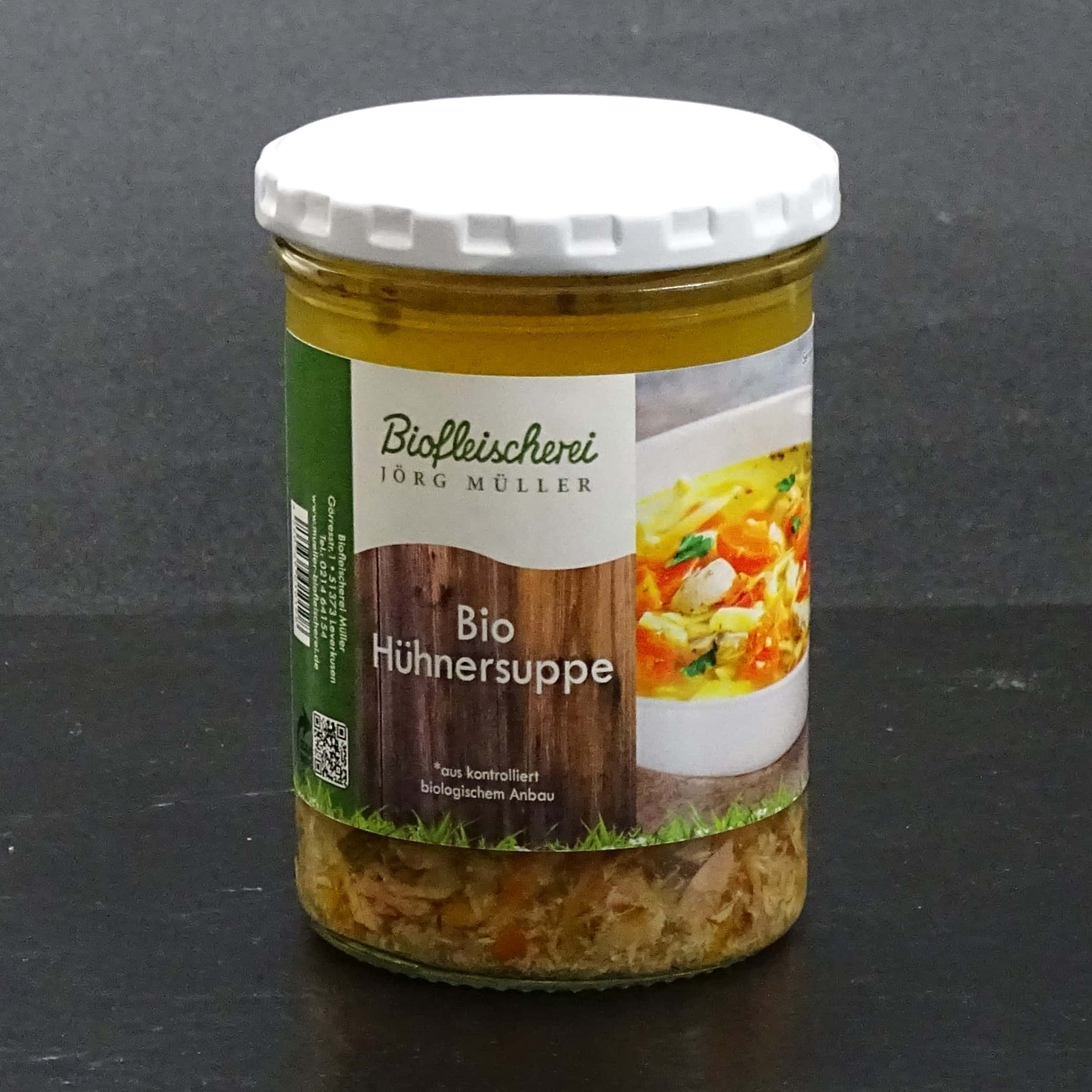 Hühnersuppe im Glas Bio
