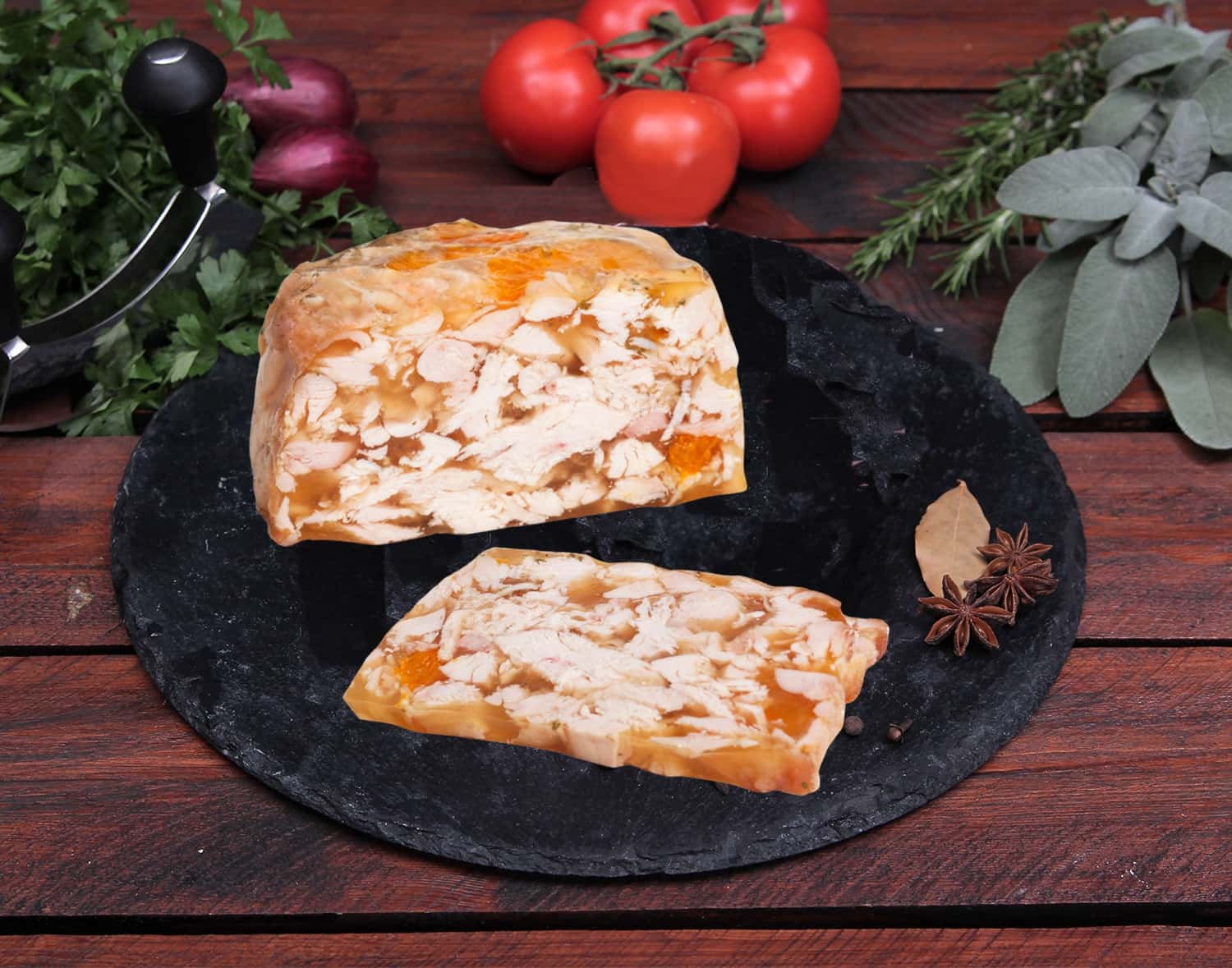 Hähnchensülze mit Mandarinen Bio