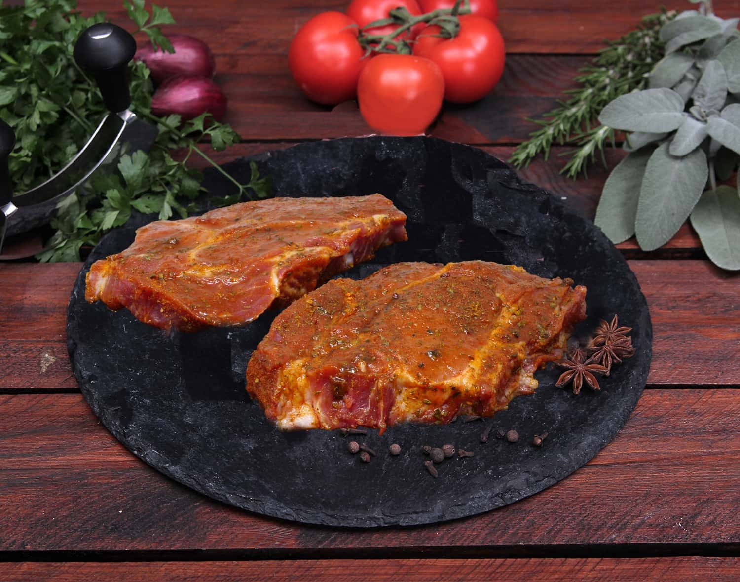 Nackensteaks gewürzt Paprika Bio