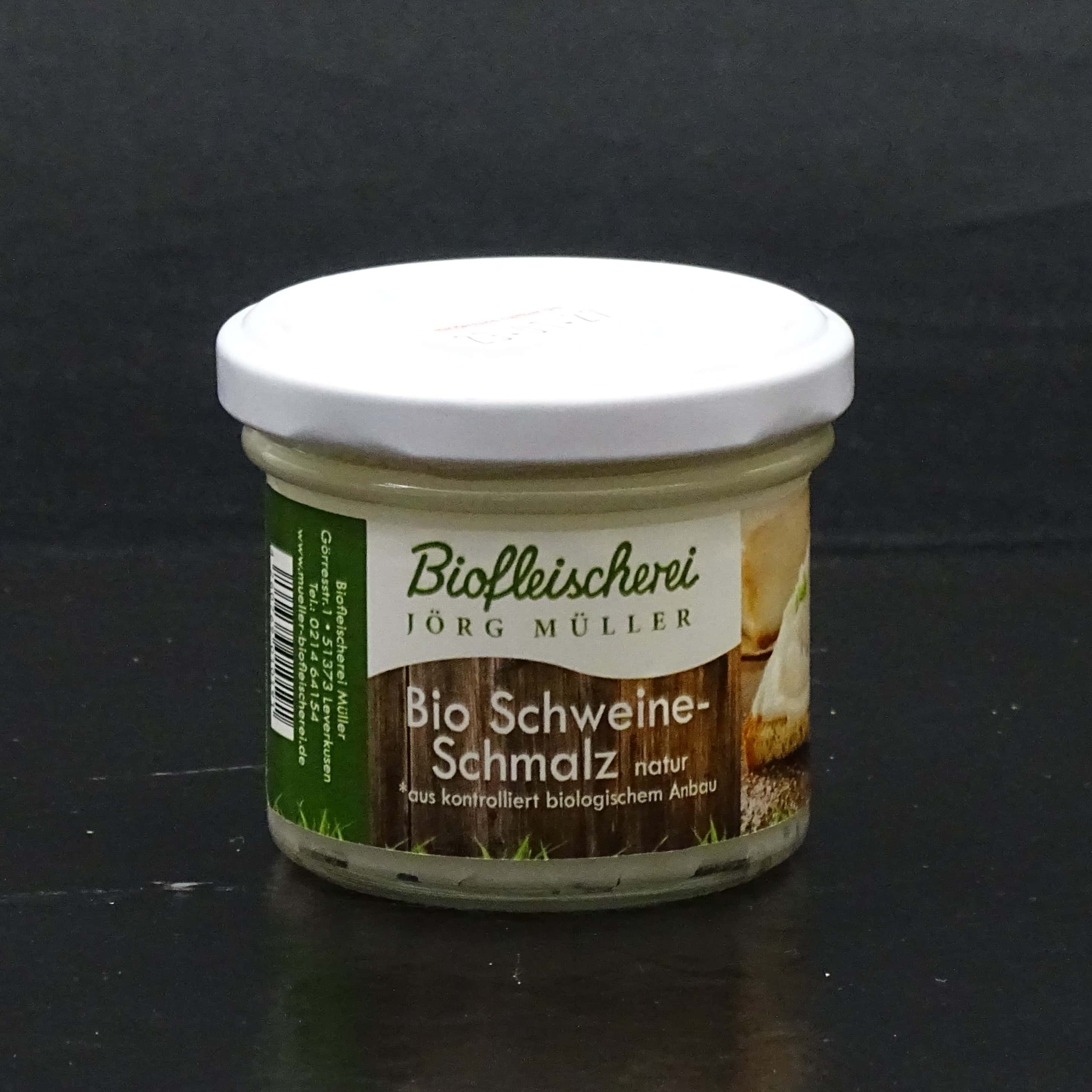 Schweine-Schmalz natur im Glas Bio